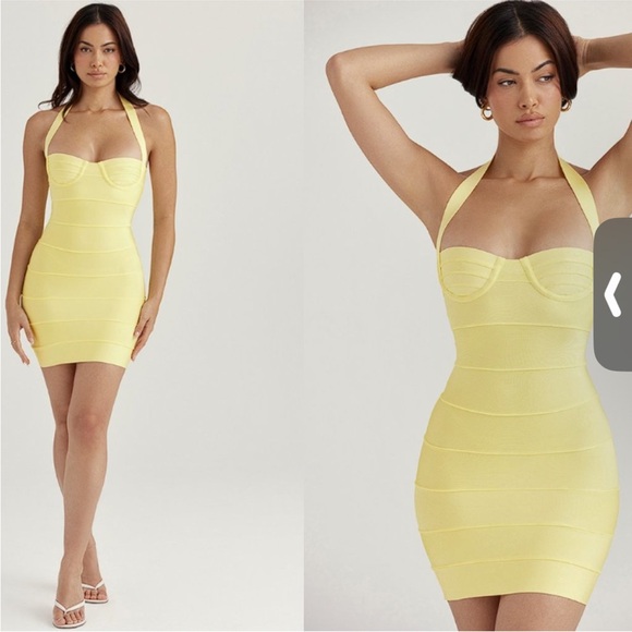 House of CB | Dresses | House Of Cb Maliha Buttercup Bandage Halter Mini  Dress Nwot Size Xl | Poshmark